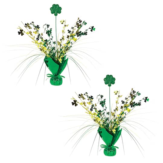 Beistle 15" Shamrock Gleam 'N Spray Centerpieces, 2ct.